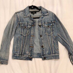 J.Crew Indigo Denim Blue Distressed Trucker Jacket
